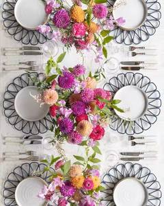 Flower Rattan <b>Placemats</b> Rattan <b>Placemat</b> Round <b>Wicker</b> Woven <b>Placemat</b> for Table - Product Image 3