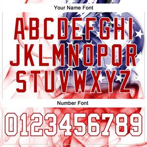 Maillot de baseball authentique avec drapeau américain 3D blanc-rouge personnalisé - Product Image 5