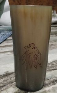 Hecho a mano, el mejor cuerno de búfalo y cuerno de vaca para beber, jarra de cristal de estilo religioso, artesanías naturales para fiestas y brindis - Product Image 1