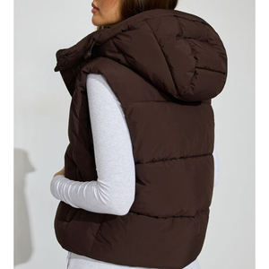 Chaqueta Acolchada sin Mangas de Alta Calidad al por Mayor, Transpirable, de Nailon, Imprime Tu Logotipo Personalizado, Abrigo de Algodón con Plumón para Mujer, Invierno - Product Image 2