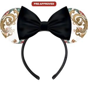 Custom Factory Order Headband with Distressed Design Made-to-Order Concept <b>Mouse</b> Ears Hair Accessory - Product Image 1