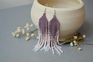 Beaded Handmade Statement Drop <b>Earrings</b> Stylish Fashion Seed Beads <b>Earrings</b> hand embroidery <b>earrings</b> for Women and <b>Girls</b> - Product Image 5