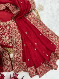 Diseñador indio Bollywood rojo Sari superventas último exclusivo étnico fiesta desgaste rico aspecto real étnico impresionante precioso - Product Image 2