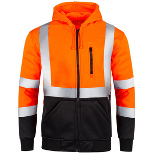 Premium Quality Breathable Cotton Hi Vis Reflective <b>Hoodie</b> with Waterproof Outer Layer for Road Construction Maintenance Teams - Product Image 1
