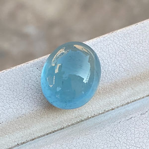 Excellente pierre de Cabochons de forme ovale aigue-marine de couleur supérieure naturelle avec une pierre précieuse en vrac de bon lustre pour la fabrication de bijoux 9.22 carats - Product Image 1