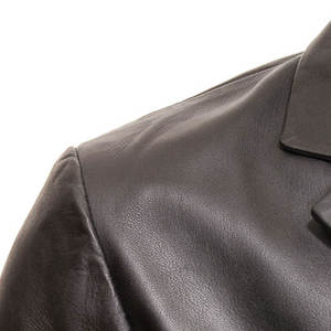 เสื้อโค้ทหนังผู้ชายทรงเข้ารูปจากโรงงานโดยตรง / เสื้อแจ็คเก็ตหนังผู้ชายสั่งตัดได้ ปิดด้วยซิป กันน้ำ กันลม สไตล์ไฮสตรีท - Product Image 6