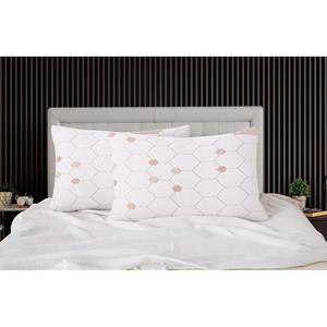 Set di 2 Cuscini Moderni Queen in Memory Foam con Infusione di Rame, Motivo Geometrico in Bambù, Imbottitura in Lattice per Collo e Corpo, Pratica Borsa per il Trasporto - Product Image 2