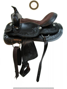 SAISHAS Premium Western DD cuero genuino barril Racing Show caballo sillín hecho a mano ligero rendimiento montar - Product Image 2