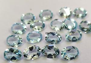 Topacio Azul Cielo Natural, Corte Oval Facetado de 4x6 mm - Topacio Azul Cielo Oval Suelto - Product Image 4