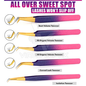 2025 Private Label Fiber Tip <b>Eyelash</b> <b>Tweezers</b> OEM Custom Color Pointed Tip Stainless Steel Fiber Tip <b>Eyelash</b> <b>Tweezers</b> - Product Image 6