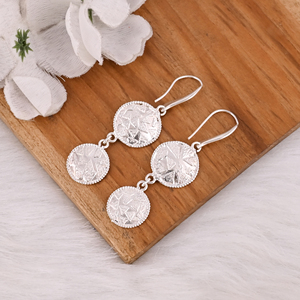 Boucles d'oreilles pendantes en argent 925 antique pour femmes, boucles d'oreilles géométriques minimalistes, boucles d'oreilles créoles en laiton de haute qualité, commande en gros - Product Image 4