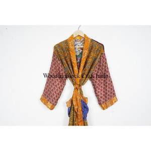 Luxury Lightweight Women's <b>Silk</b> <b>Kimono</b> Boho Chic Floor-Length Flower Print Robe Soft Spa Resorts Beach Loungewear - Product Image 1