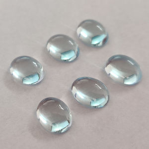 Cabujones ovalados de Topacio azul cielo Natural, cabujones ovalados de 8x6mm, para hacer joyas, piedra suelta - Product Image 1