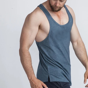 Men's High Quality Custom Cotton/Bamboo Fiber Tank Top Vest Breathable Quick Dry Knitted Casual Sports Gym Workout Clothing - Product Image 3