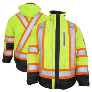 Chaqueta de seguridad de invierno Unisex de alta calidad con cremallera, ropa de trabajo personalizada, ropa de seguridad de alta visibilidad, suministro de fábrica, lona al por mayor - Product Image 4