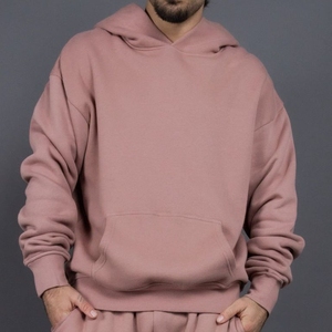 Logotipo personalizado 400 GSM Hombres Sudaderas con capucha casuales de secado rápido 60% Algodón 40% Poliéster Sudaderas con capucha de gran tamaño en blanco - Product Image 1