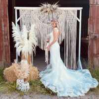 Magnifique arche de mariage en macramé, grand rideau en macramé, décoration bohème élégante pour les mariages