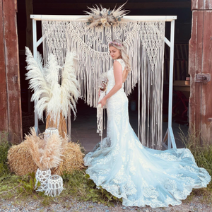 Beautiful Boho Macrame Wedding Arch Backdrop <b>Large</b> Macrame <b>Curtain</b> Elegant Bohemian Decor for Weddings - Product Image 2