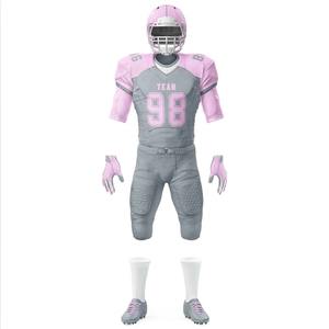 Vente en gros d'uniformes de football américain 100% polyester avec ensemble respirant à manches courtes Design imprimé Service OEM ODM - Product Image 6