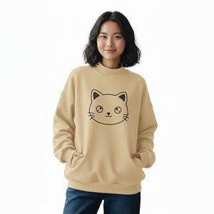 Sweat-shirt oversize à col montant pour femme, streetwear, en molleton de coton premium, écologique, personnalisable, coupe ample pour l'hiver - Product Image 1