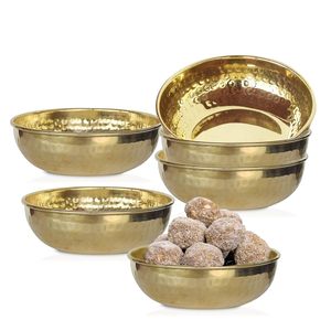 Bol de service traditionnel en laiton bol en métal fabriqué à la main pour table à manger cuisine DECORr et but cadeau - Product Image 4