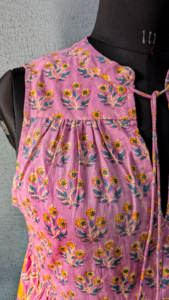 Robe décontractée pour femmes en coton imprimé Handblock indien fait à la main robe pleine longueur avec les deux poches latérales-cadeau pour elle - Product Image 2