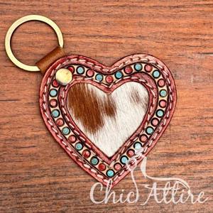 Véritable cuir de fourrure de vachette usiné à la main nouveauté porte-clés en cuir porte-clés élégant porte-clés Offre Spéciale élégant - Product Image 1