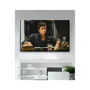 Impression sur toile de Fida Al Pacino dans Scarface, assis au bureau - Product Image 6