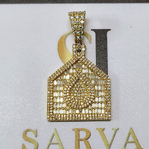 Colgante de diamante certificado IGI 14K 18K oro sólido estilo Hiphop diseño único corte Baguette colgante de diamante Real joyería para hombre - Product Image 4