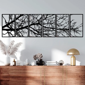Arte de Pared de Metal Negro Antiguo, Escultura de Hierro Hecha a Mano, Decoración Elegante para Colgar en la Pared de la Sala de Estar, Dormitorio u Oficina - Product Image 1