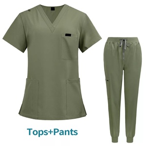 Ensemble de blouses médicales unisexes, haut à col en V et pantalon de jogging, tissu en toile durable, uniforme d'infirmière pour femmes et hommes - Product Image 6