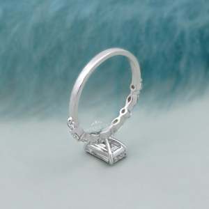 IGI Certified Emerald Cut Engagement <b>Diamond</b> <b>Ring</b> with Side Stones 4 Prong Setting - Product Image 4