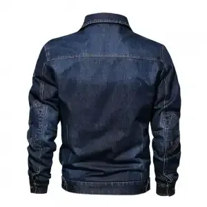 Veste Courte Vintage Homme 100% Coton Marron Uni Brodé avec Patte de Boutonnage, Essentiel pour l'Aventure Hivernale en Plein Air - Product Image 2