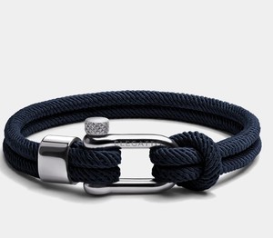 Minimalist Nautical Rope Bracelet, Navy Nylon Clasp Bracelet, Jewelry for <b>Men</b>, Gifts for Him, Valentine's Day Gift - Product Image 1