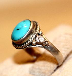 เครื่องประดับชาติพันธุ์ทำด้วยมือแหวนพลอยเทอร์ควอยส์ลดกระหน่ำของขวัญสำหรับผู้หญิงสาย925เงินตามสั่ง - Product Image 5