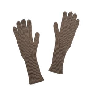 Gants d'hiver en cachemire pur, sans couture, design côtelé, longueur coude, luxe, chauds, multifonctionnels, pour usage quotidien en extérieur - Product Image 1