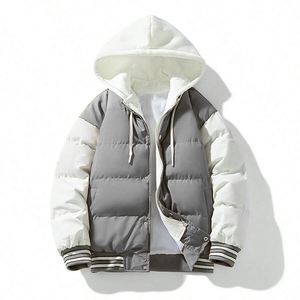 Veste d'hiver personnalisée pour hommes Manteau à capuche de haute qualité, chaud, poche zippée, col montant, veste matelassée - Product Image 5