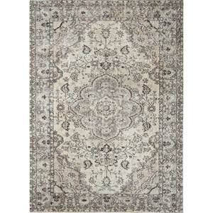 พรมขนสัตว์ถักมือสไตล์วินเทจ สีเบจและสีน้ำตาล ลายเหรียญแบบนามธรรม รูปทรงสี่เหลี่ยมผืนผ้า สำหรับห้องนั่งเล่นหรือทางเดินในบ้าน Pae-2749 - Product Image 1