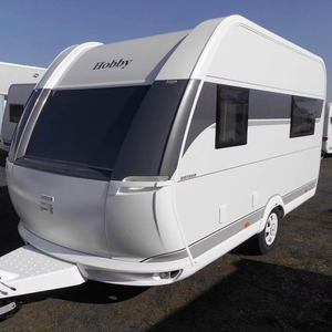 Small Rv Camper Travel Trailer <b>White</b> and Black Offroad Small Caravan Rvs Campers With Bathroom. - Product Image 1