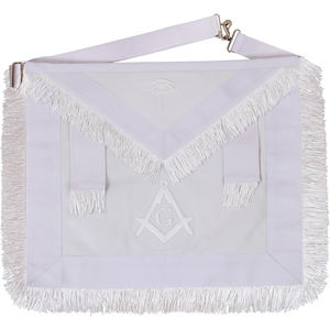 100% piel de cordero cuero blanco bordado a mano masónico Hub pasado Master Delantal Kit - Product Image 4