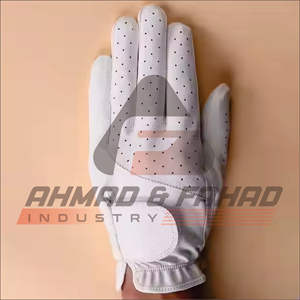 Gants de golf pour femmes juniors blancs faits sur mesure poignées en cuir véritable à mailles respirantes pour le sport - Product Image 3