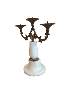 Chandelier en marbre et laiton, chandelier vintage, chandelier en marbre - Product Image 3