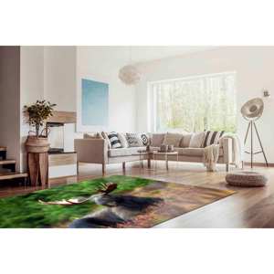 Alfombra con Estampado de Alce, Alfombra para Sala de Estar, Decoración para Cuarto de Hombre, Alfombra Delgada No Tejida - Product Image 2