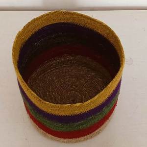 Cubo de basura de mimbre redondo hecho a mano con hierba marina organizador de ropa para el hogar para Material de tela de Hotel - Product Image 3