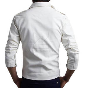 Veste d'hiver de bonne qualité pour hommes Vente en ligne Veste en faux cuir de style motocyclette pour hommes Veste en cuir de couleur unie personnalisée - Product Image 4