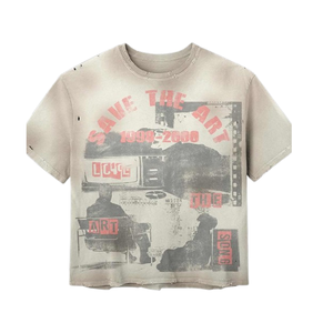 T-shirt graphique surdimensionné en détresse Look vintage T-shirt en coton unisexe pour l'approvisionnement en vrac - Product Image 5