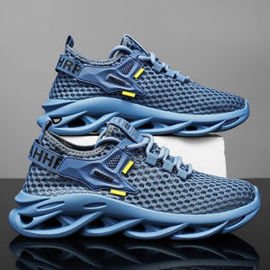 Nuevas zapatillas de moda para hombre de primavera, con cordones, para correr, de malla grande, transpirables, de caña baja, deportivas casuales para hombre. - Product Image 2