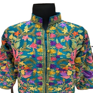 Kanya Libas Vintage Kantha Fine Quality Fashion Warm Printed Long Sleeve Cotton Indian/Pakistani Unisex Kaftan <b>Jacket</b> - Product Image 1