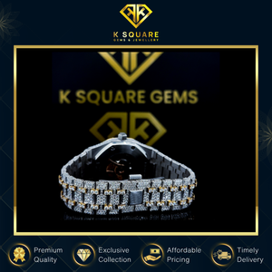 Diseño moderno analógico de acero inoxidable automático para movimiento de cuarzo Moissanite Diamond reloj unisex resistente al agua de lujo - Product Image 4