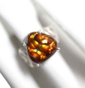 Natural mexicano fuego ágata cabujón piedra preciosa 925 plata esterlina mujeres anillo - Product Image 2